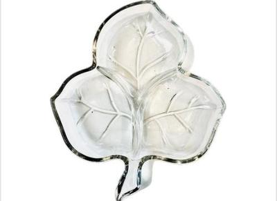 Sale Photo Thumbnail #67: Vintage Hazel Glass Divided Relish Dish