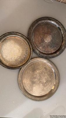 Silver plated round serving plates