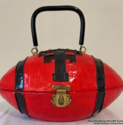 Texas tech hardcase purse with handle