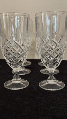 Shannon dublin crystal footed ice tea water goblets 16