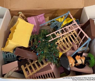 Lot of doll house furniture other small toys