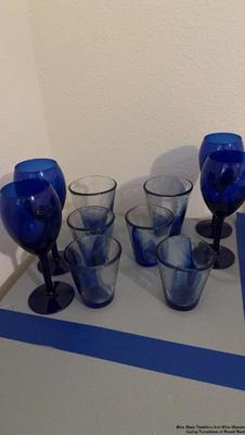 Blue glass tumblers