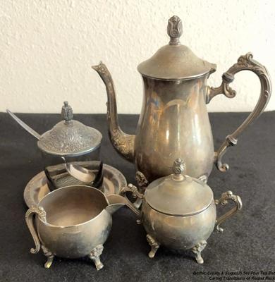 Gothic cream sugar(2) set plus tea pot