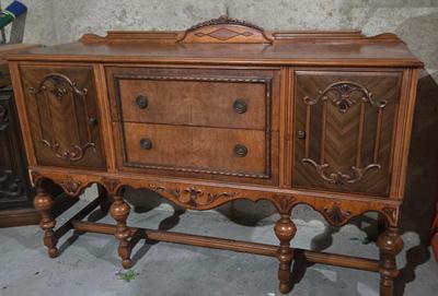 Sale Photo Thumbnail #39: 1930 walnut buffet