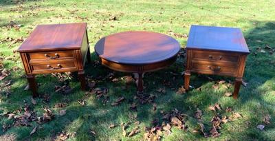 Sale Photo Thumbnail #161: Vtg. Hammary end tables and coffee table
