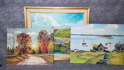 Original oil paintings by arthur rustigian circa 1960s