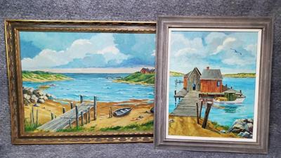 2 signed original oil paintings by arthur rustigian circa 1960s