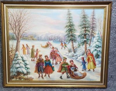 Signed original oil painting by g prampolini