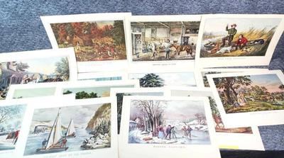 Vintage currier ives book page prints (g)