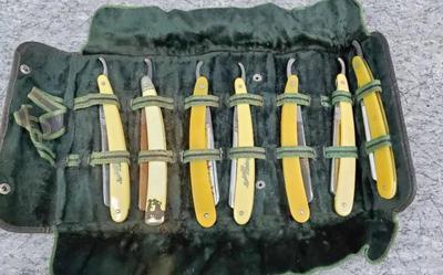 Vintage barber s straight razors collection