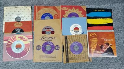 45s 1980s singles and older hits police, sinatra