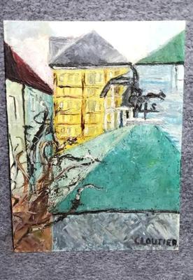 Signed original oil on board painting by albert edward cloutier