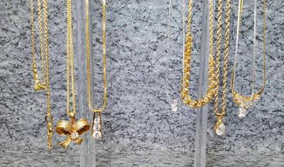 Necklaces pretty pendants rhinestones, gold tone, silver tone