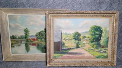 Signed original oil paintings by arthur rustigian circa 1960s
