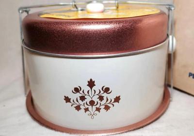 Mid century peoria multi purpose metal cake pie, food carrier