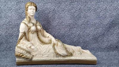 Italian venus victrix style reclining woman chalkware replica