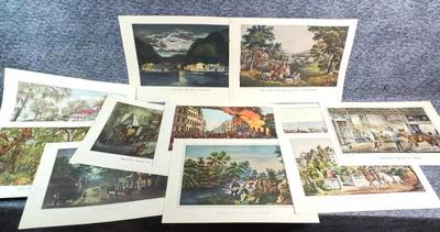 Vintage currier ives book page prints (a)