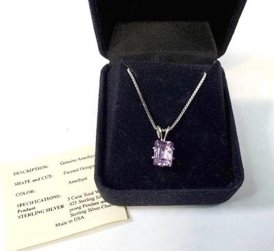 Sterling silver amethyst necklace