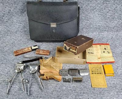Vintage men s grooming hair clippers, barber razor