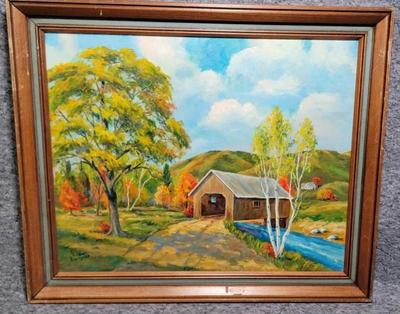 Signed original oil painting by arthur rustigian circa 1960s