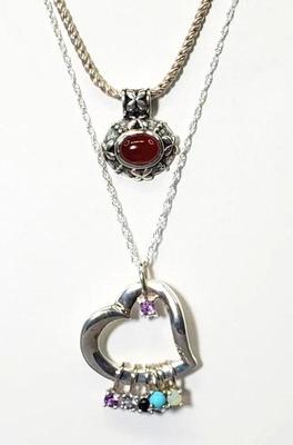 Sterling silver gem stone necklaces