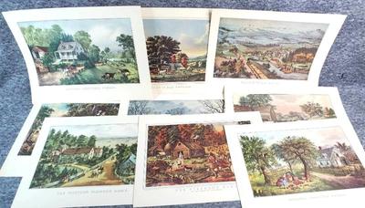 Vintage currier ives book page prints (b)
