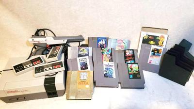 1980s nintendo console controllers, games including gold zelda