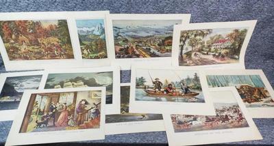 Vintage currier ives book page prints (f)