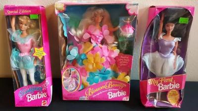 TOOTH FAIRY BARBIE, BLOSSOM BEAUTY BARBIE, AND MY FIRST BARBIE
