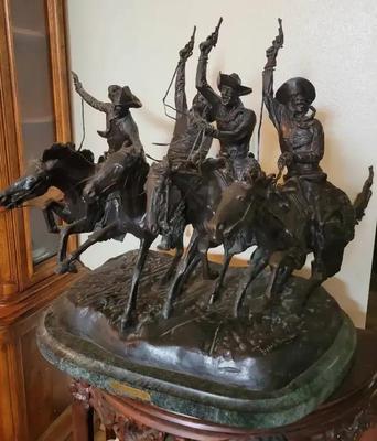 FREDERIC REMINGTON "COMING THRU THE RYE" SCULPTURE 