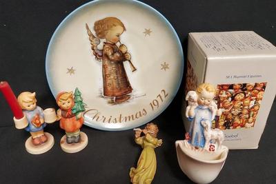 VINTAGE HUMMEL PLATE AND FIGURINES 