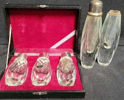 ELEGANT VINTAGE LEAD CRYSTAL SALT AND PEPPER SHAKERS 