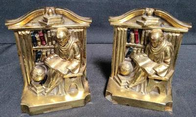 VINTAGE BRASS USA PHILADELPHIA BOOK ENDS