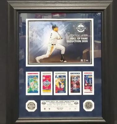 DEREK JETER 2020 HALL OF FAME INDUCTION WS MARQUEE SILVER PLATED COINS PHOTO