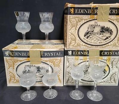 EDINBURGH CRYSTAL STEMWARE IN "THISTLE" PATTERN