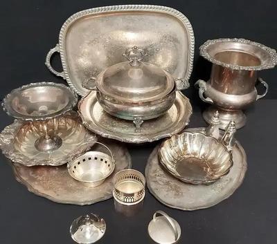 SILVER-PLATED SERVING DISHES