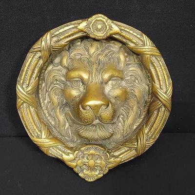 BRASS LION DOOR KNOCKER LARGE/HEAVY