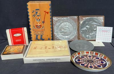 HALLMARK PEWTER CHRISTMAS PLATES AND OTHER HOME DECOR