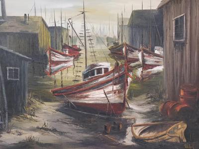 LARGE FRAMED PAINTING BY PATTI ROCK