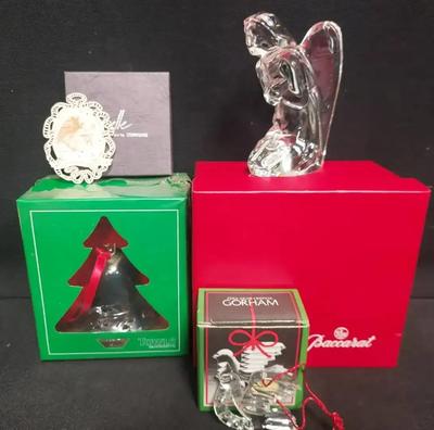FESTIVE CHRISTMAS DECOR FROM BACCARAT, GORHAM, TOWLE, AND CORNING
