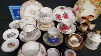LIMOGES, AYNSLEY, AND MORE CHINA PIECES AND TEA CUPS
