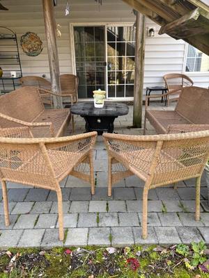 Chairs (4)- 27 x 20.5 x 32, sofas (2) 62 X 22 X 32