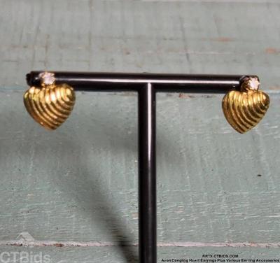 Avon dangling heart earrings plus various earring accessories 1