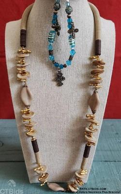 1 neutral colors necklace plus bracelet 1