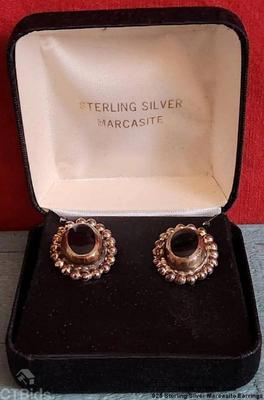 925 sterling silver marcasite earrings 1