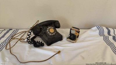 Rotary desk phone with matching decorative bookend 1