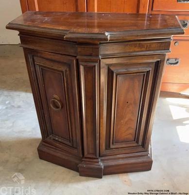 Wooden entry way storage cabinet w shelf heritage 1