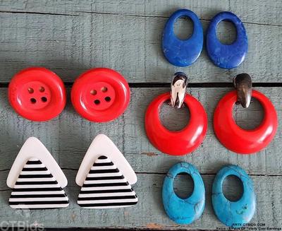 Retro 5 pairs of totally cool earrings 1