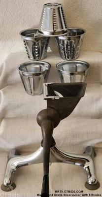 Metal hand crank slicerjuicer with 5 blades 1