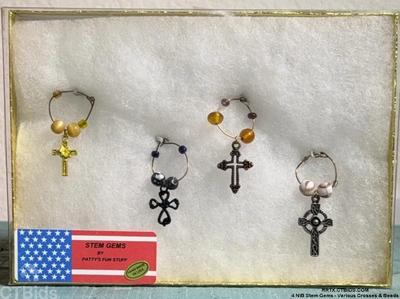 4 nib stem gems various crosses beads 1